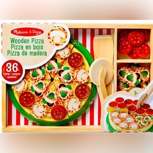 Melissa & Doug Wooden Pizza Play Set - Cute Toy for Kids
